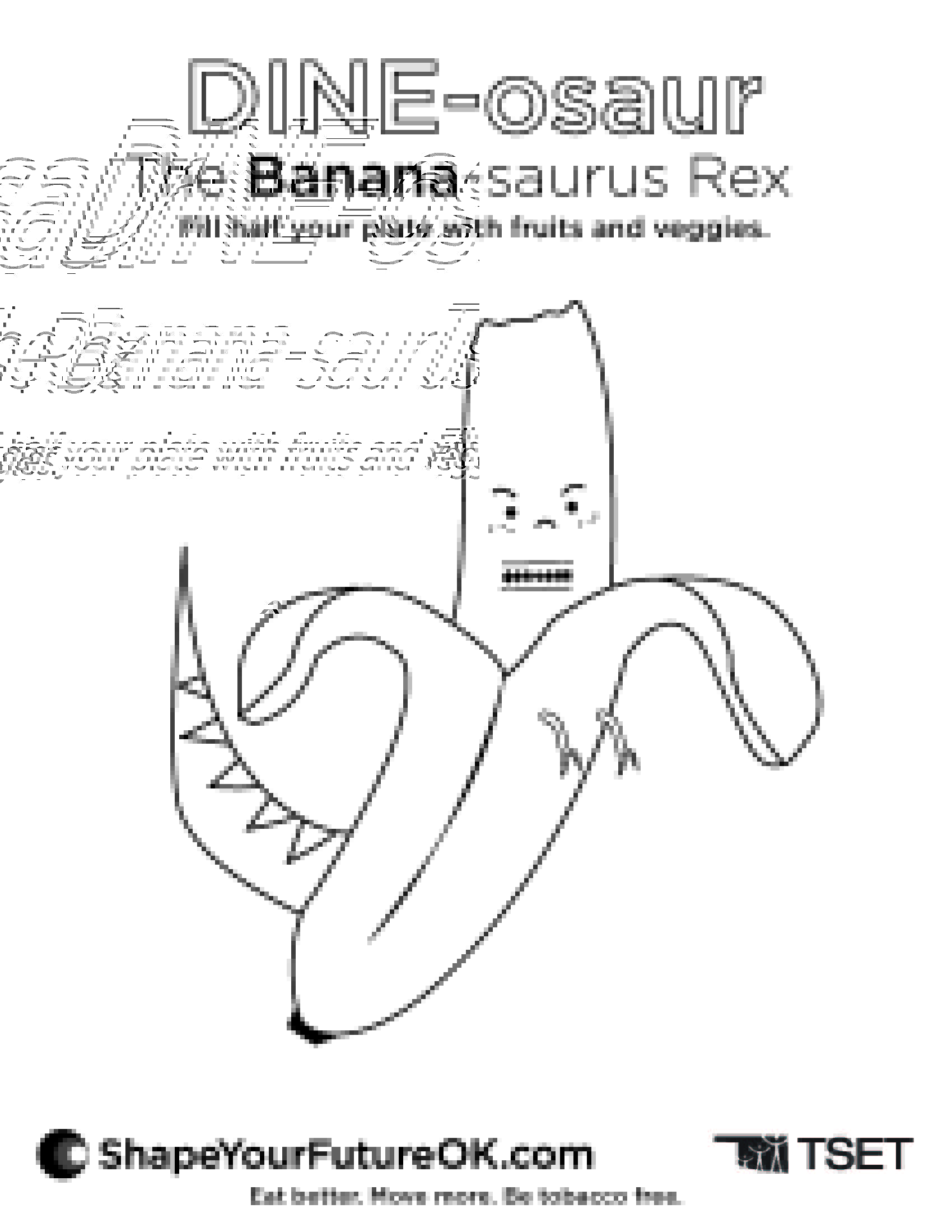 Banana-saurus Rex Coloring Page Download