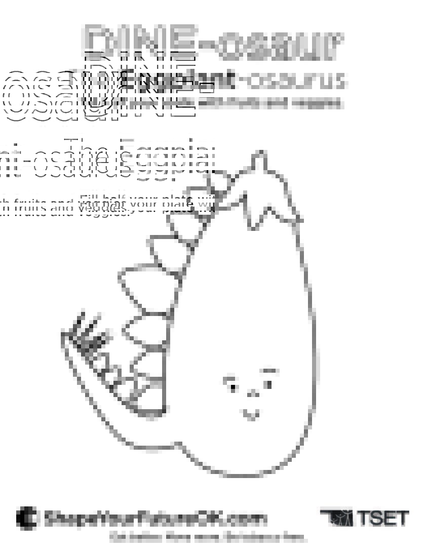 Eggplant-osaurus coloring page download