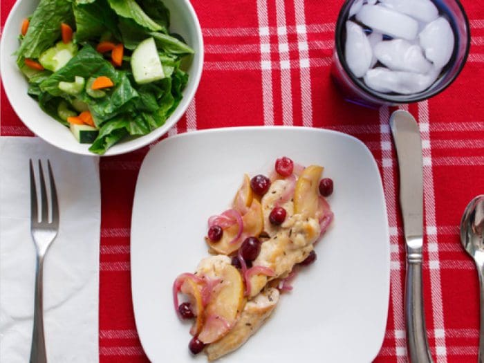 Skillet Chicken With Cranberries and Apples