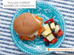 pulled carrot barbecue sandwich