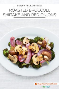 roasted broccoli shiitake and red onions