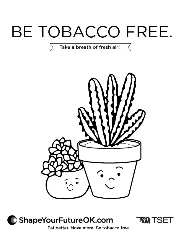 Be tobacco free plants coloring page download