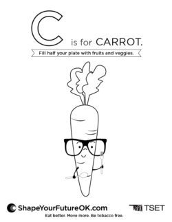 C is for Carrot Coloring Page Download