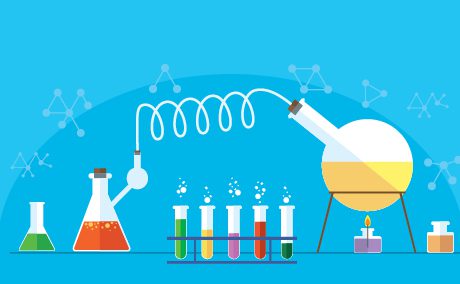 Illustration of laboratory beakers