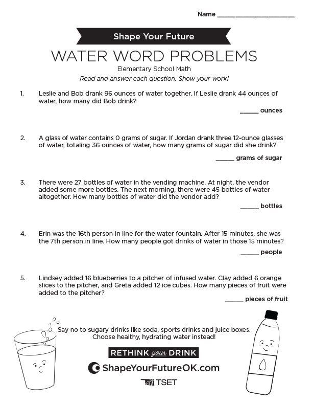 Water Word Problems – Elementary Math download