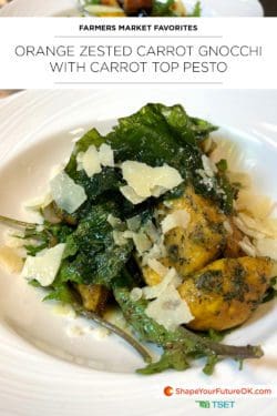 Gnocchi with carrot top pesto