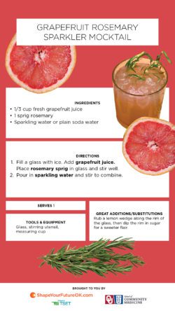 grapefruit rosemary sparkler mocktail