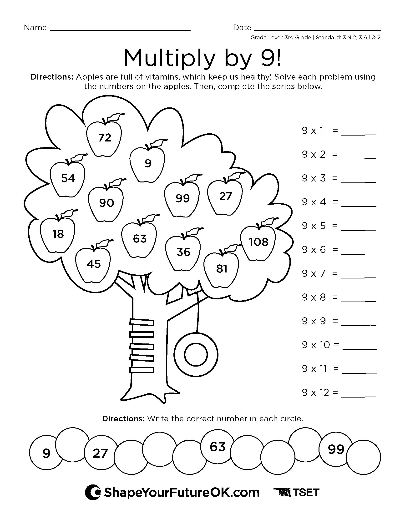 Multiply by 9: 3rd Grade download