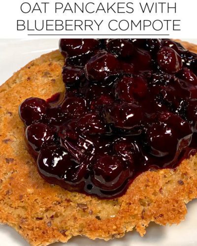oat pancakes with blueberry compote