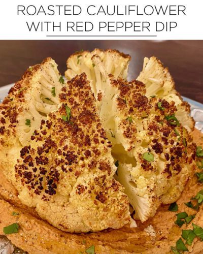 Roasted Cauliflower with Red Pepper Hummus recipe