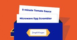 5-minute tomato sauce and microwave egg scrambler